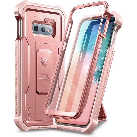 Etui pancerne do Samsung Galaxy S10e, Dexnor Full Body, różowe rose gold