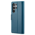 Etui do Samsung Galaxy S24 Ultra, ERBORD Glossy Litchi, portfel z klapką, niebieskie