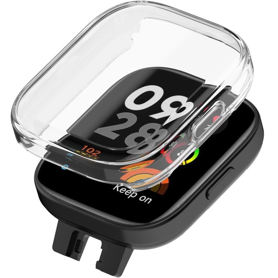 2w1 Etui Silikonowe z Osłoną na Ekran do Xiaomi Redmi Watch 3, Przezroczyste