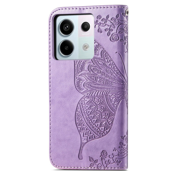 Etui z klapką do Xiaomi Redmi Note 13 Pro 5G, Butterfly, fioletowe
