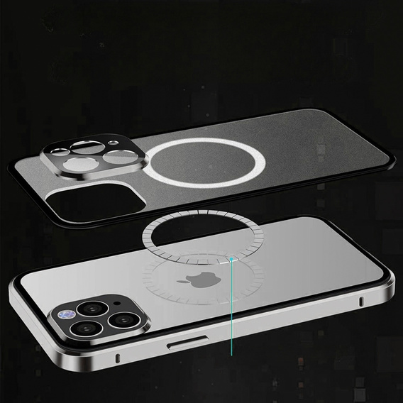Etui Magnetic Dual Glass MagSafe do iPhone 14 Pro Max, srebrne