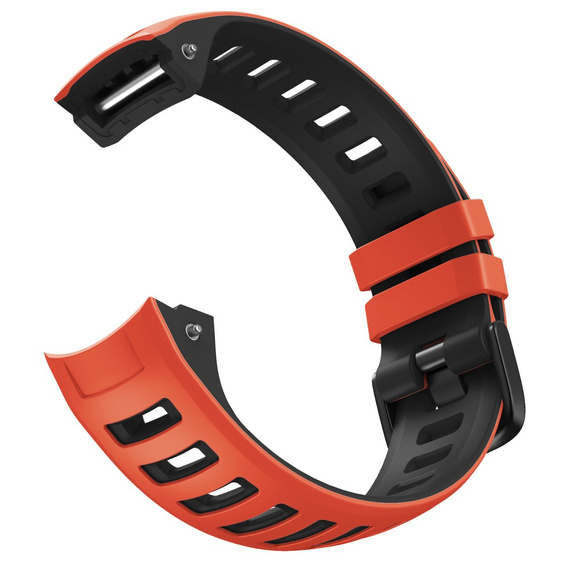 Pasek silikonowy dwukolorowy do Garmin Instinct – czarno-czerwony