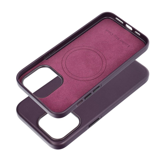 Etui Leather Mag Cover do iPhone 15 Pro Max, fioletowe