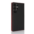 Etui z klapką do Samsung Galaxy S25 Ultra, Litchi Skin Grain, czarne