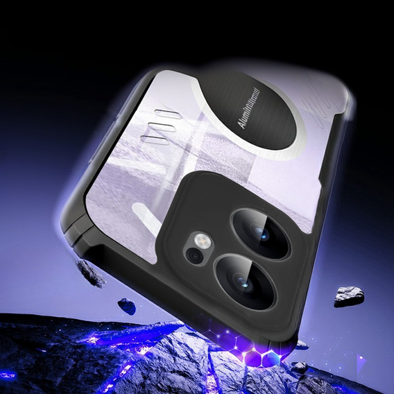 Etui do Oppo Reno 13F / Oppo Reno 13FS, z blaszką magnetyczne, przezroczyste / czarne