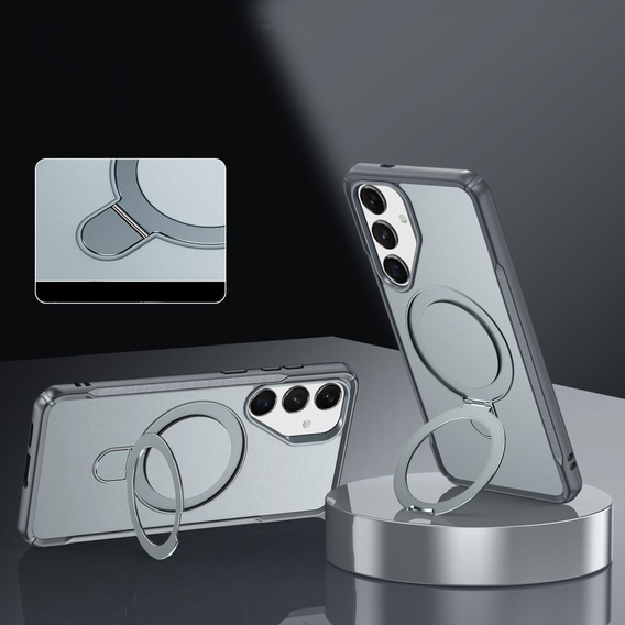 Etui do Samsung Galaxy S25/S24 z magnetyczną podstawką – szare
