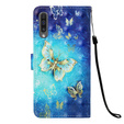 Etui Wallet do Samsung Galaxy A50/A30s, Light Spots Decor, Gold Butterfly