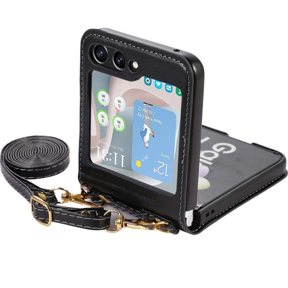 Etui Leather Card Slots do Samsung Galaxy Z Flip 5 5G, czarne