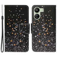 Etui z klapką do Xiaomi Redmi 13C / Poco C65, Wallet, Stars czarne