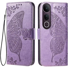 Etui z klapką do Vivo V50 Lite 4G / 5G, Butterfly, fioletowe