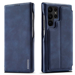 Etui z klapką do Samsung Galaxy S23 Ultra, ERBORD Retro, niebieskie