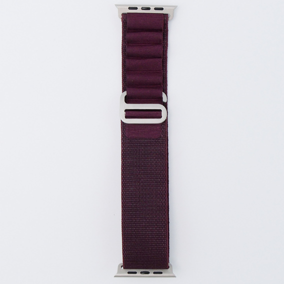 Pasek Nylonowy do Apple Watch 1/2/3/4/5/6/7/8/9/10/11/SE Ultra 1/2/3 42/44/45/46/49mm, Bordowy