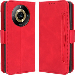 Etui z klapką do Realme 11 Pro 5G / Pro+ 5G, Card Slot, czerwone