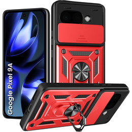 Etui pancerne do Google Pixel 9A, CamShield Slide, czerwone