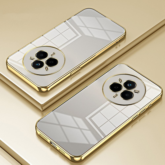 Etui do Realme 14 Pro 5G, Electroplating Frame, przezroczyste / złote