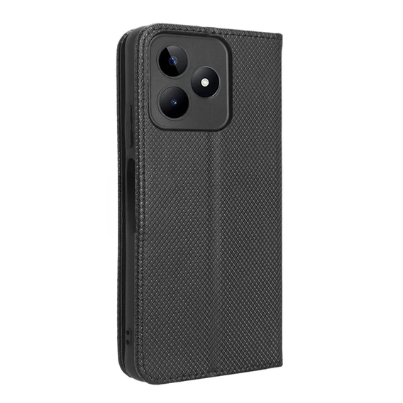 Etui do Realme C53 4G, Smart Magnet, Czarne + Szkło 9H