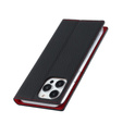 Etui z klapką do iPhone 15 Pro, Litchi Skin Grain, czarne