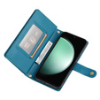 Etui z klapką do Samsung Galaxy S24 FE, Wallet Zipper Pocket, niebieskie