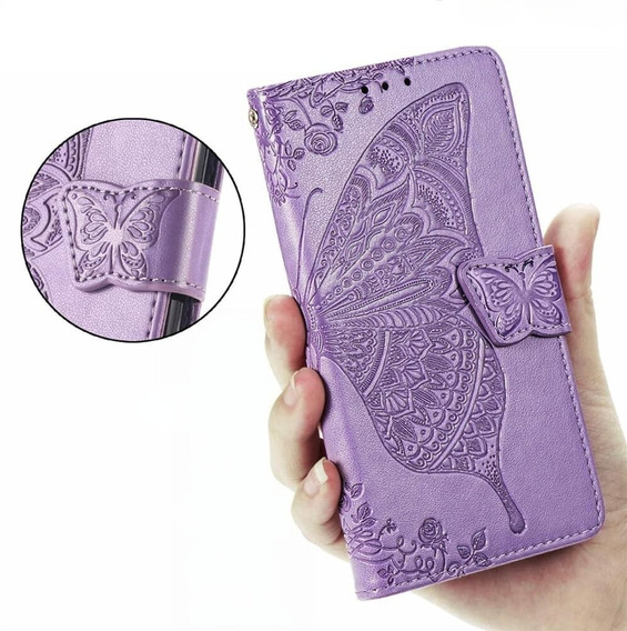 Etui z klapką do T Phone 2 5G, Butterfly, fioletowe