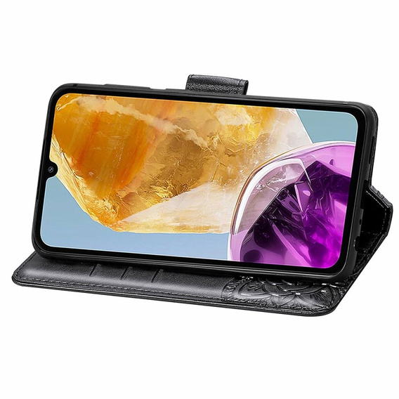 Etui z klapką do Samsung Galaxy M15 5G, Butterfly, czarne