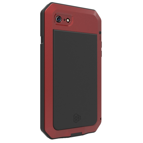 Etui do iPhone SE (2020)/SE (2022)/7/8, pancerne, z wbudowanym szkłem, czerwone