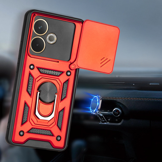 Etui pancerne do Oppo A5 Pro 5G, CamShield Slide, czerwone