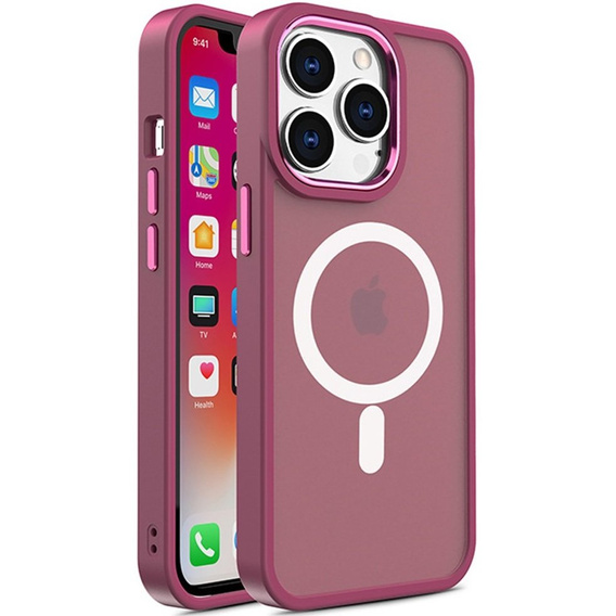 Etui do iPhone 15 Plus, MagColor do MagSafe, bordowe