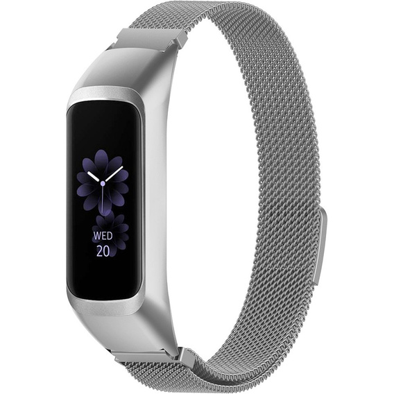 Pasek Bransoleta Milanese do Samsung Galaxy Fit 2 SM-R220, Srebrny