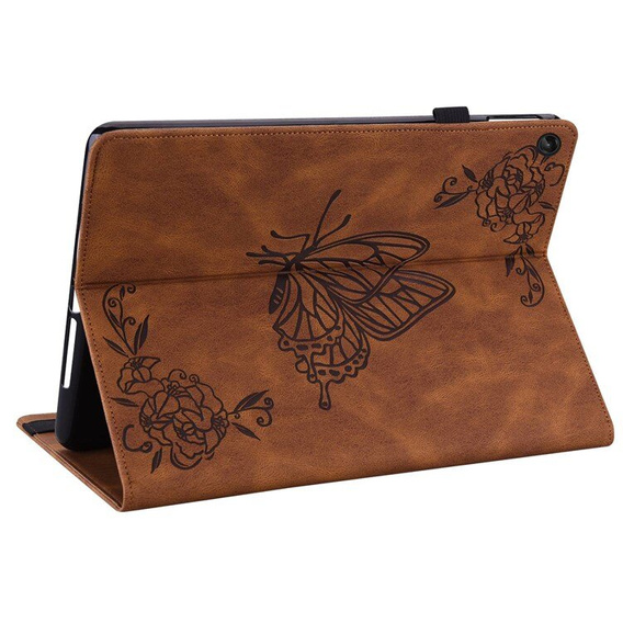 Etui do Lenovo Tab M10 Plus 10.6 Gen 3 TB-125F TB-128F, Wallet Pen Slot, butterflies, brązowe