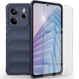 Etui do Xiaomi Redmi Note 14 5G, Gaming Shockproof, granatowe + szkło 9H