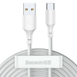 Baseus Simple Wisdom – zestaw 2 kabli USB-A do USB-C 1,5 m 5A - biały