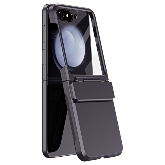 Etui do Samsung Galaxy Z Flip7 FE / Z Flip6, PC Case, ze szkłem, czarne