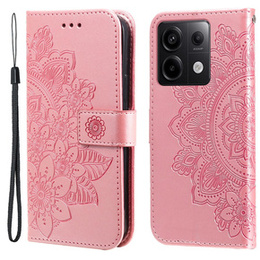 Etui z klapką do Xiaomi Redmi Note 13 Pro 5G, Mandala, różowe rose gold