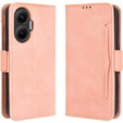 Etui z klapką do Xiaomi Poco F7, Card Slot, różowe