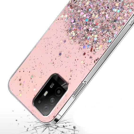 Etui do Oppo Reno5 Z / F19 Pro Plus, Glittery, różowe