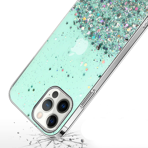 Etui do iPhone 13 Pro, Glittery, zielone