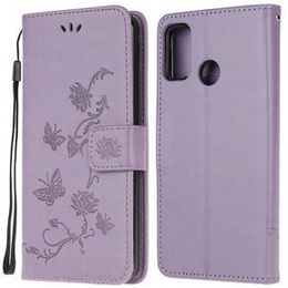 Etui z klapką do Motorola Moto G10 / G30, Butterfly, fioletowe