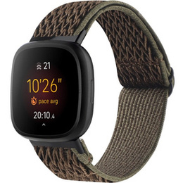 Pasek Nylonowy do Fitbit Versa 3/Versa Sense, Ciemny zielony