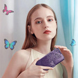 Etui z klapką do Motorola Edge 60 Fusion, Butterfly, fioletowe