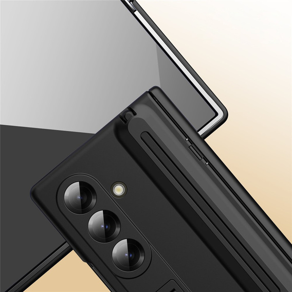 Etui do Samsung Galaxy Z Fold7 5G, z podstawką, szkłem i rysikiem - czarne