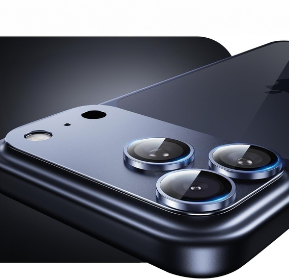 2x Szkło hartowane ERBORD na wyspę aparatów do iPhone 17 Pro Max, niebieskie