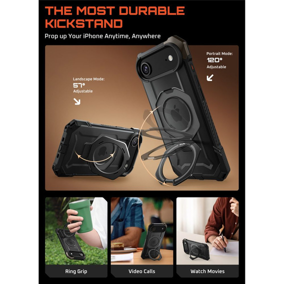 Etui Supcase do iPhone Air, Unicorn Beetle Grip Mag, Black