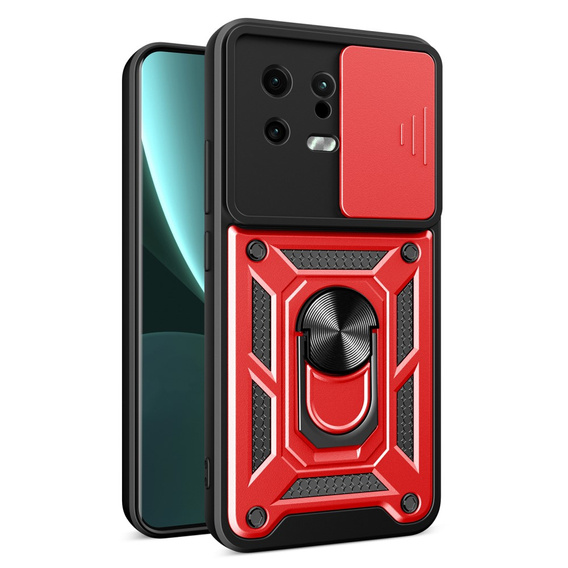 Etui pancerne do Xiaomi 13, CamShield Slide, czerwone