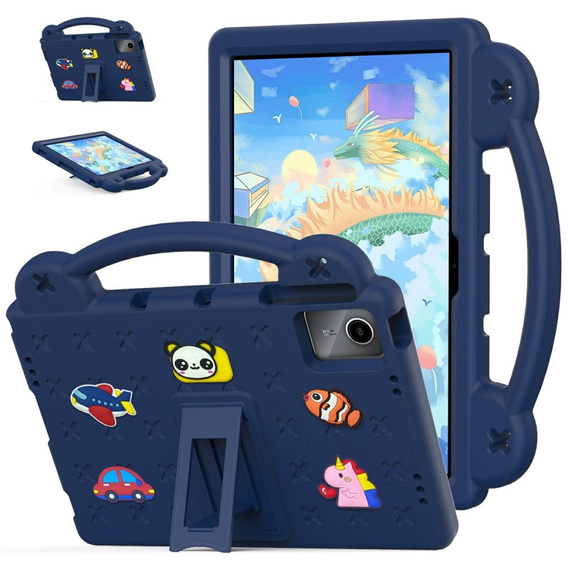 Etui do Lenovo Tab M11 / Huawei MatePad SE 11", Cute Patterns, z podstawką, granatowe