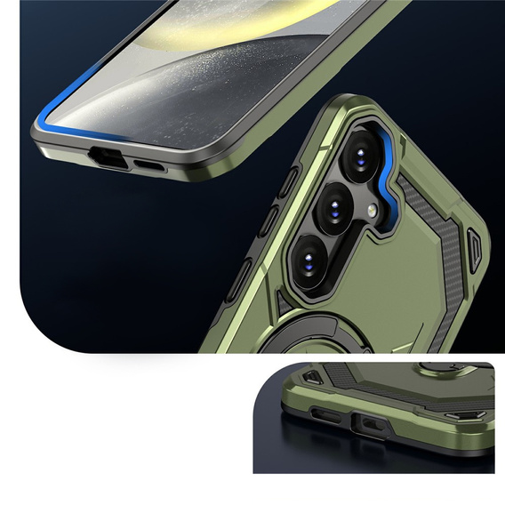 Etui magnetyczne do Samsung Galaxy A57 5G z podstawką, zielone