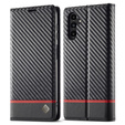 Etui z klapką do Samsung Galaxy S25, Carbon LC.IMEEKE, czarne