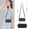 Etui z klapką do Samsung Galaxy A56 5G, Rhombus Crossbody Leather, czarne