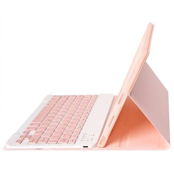 Etui z klawiaturą do Samsung Galaxy Tab S11, Leather Pen Slot, różowe