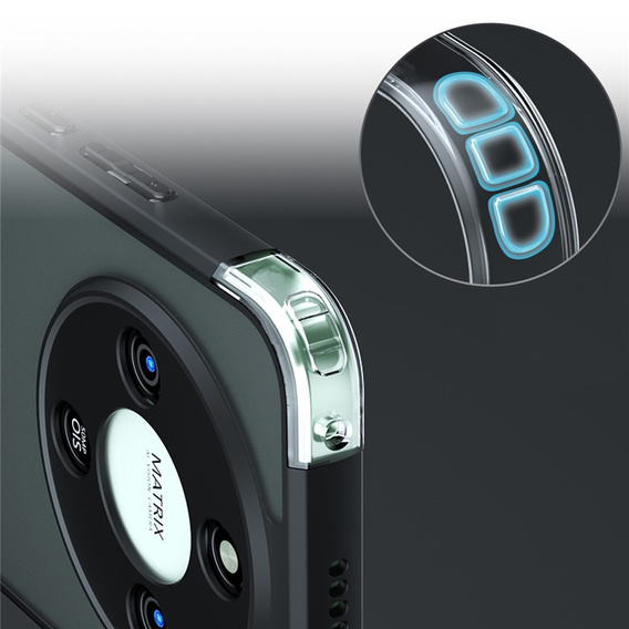 Etui do Honor Magic 8 Lite, Fusion Hybrid, przezroczyste z czarną ramką