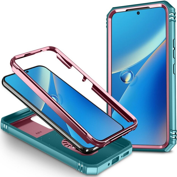 Etui do Samsung Galaxy A54 5G, Slide Lens Lid, Różowe / zielone